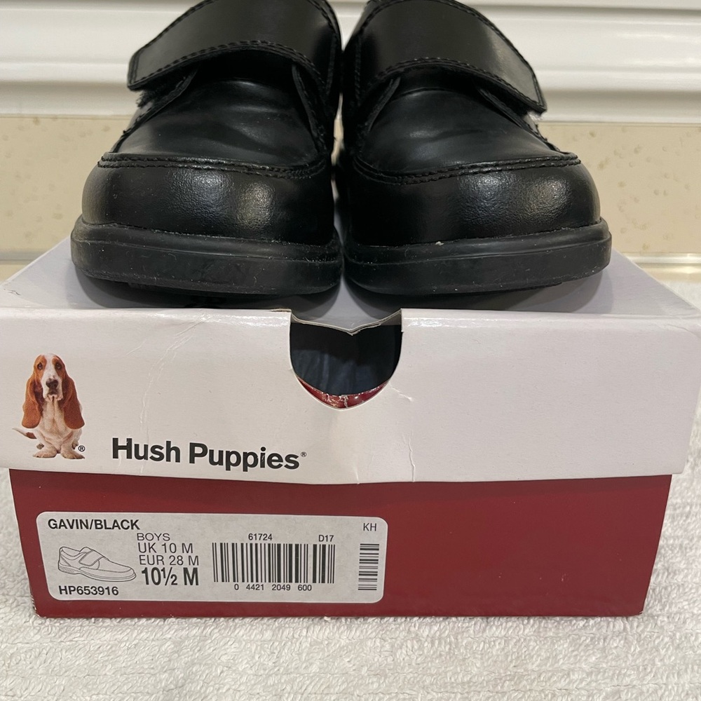 NEW Hush Puppies Boys' Classic Black Dress or Casual Shoes Size- 10 1/2 M